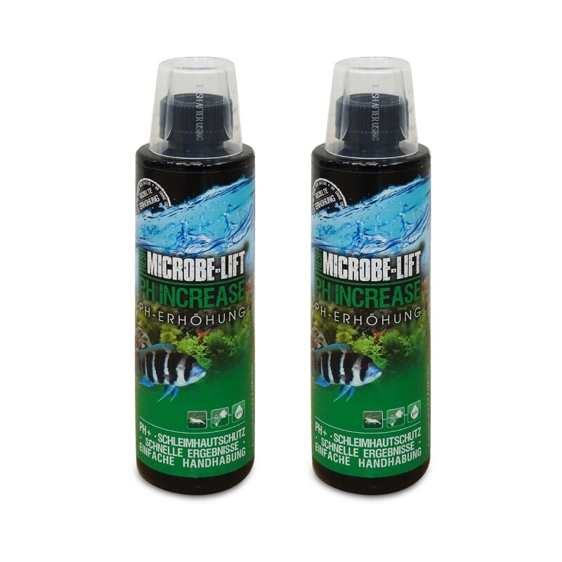 MICROBE-LIFT pH Increase - Set 2x 236 ml - Schnelle und sichere pH-Wert Erhöhung für Süßwasseraquarien